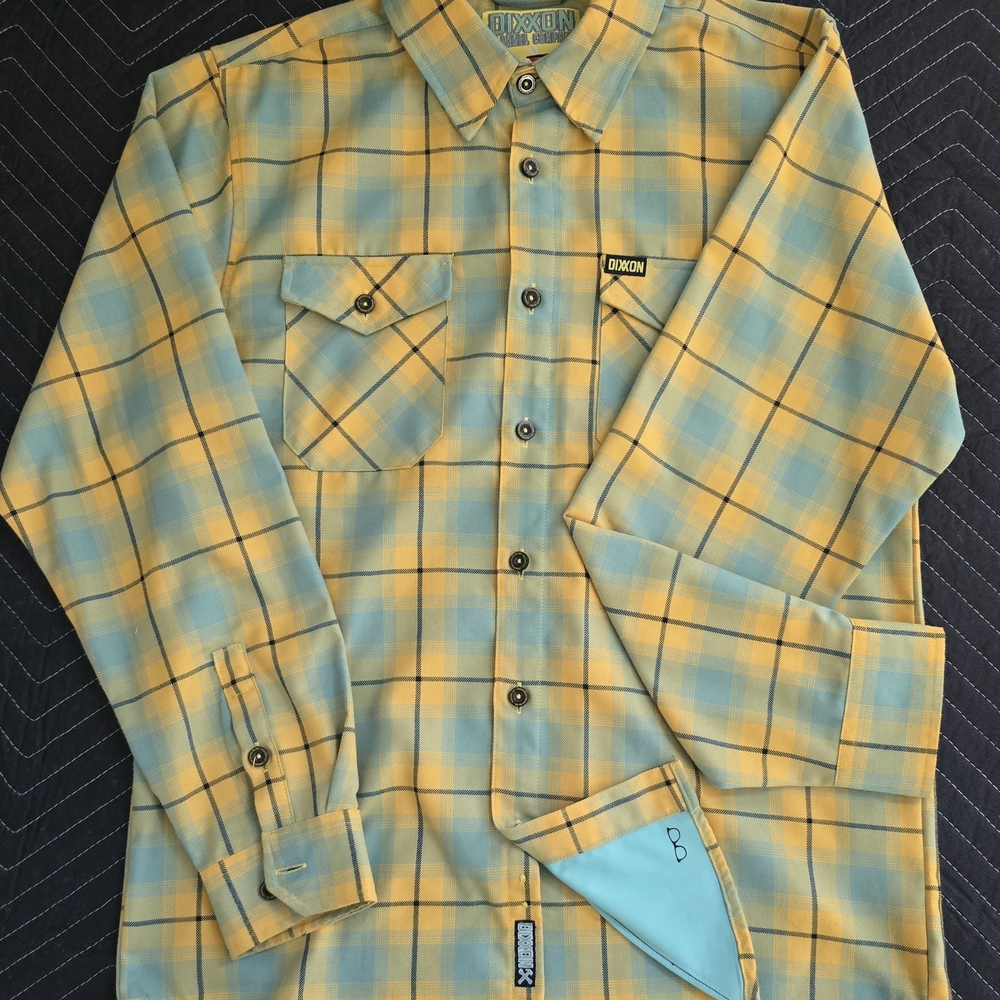 DIXXON Frank The Tank Yellow and Blue Plaid Casual Button Down Shirt